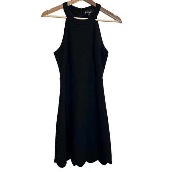 Lulus Womens Size Small Mamacita Black Halter Skater Dress Sleeveless Stretch - Picture 3 of 13